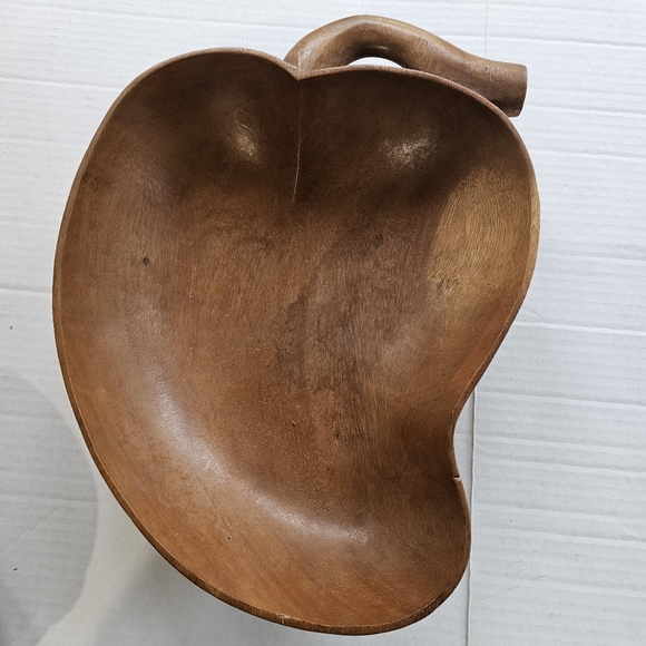 Vintage wooden pepper shape salad bowl set 11 pieces carved MCM - Picture 5 of 16